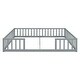 preview thumbnail 10 of 9, Wooden Double Twin Size Floor Bed with Guardrails, Grey