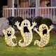 preview thumbnail 2 of 29, Glitzhome 3ft Lighted Halloween Ghosts Family Outdoor Décor with Warm white LEDs