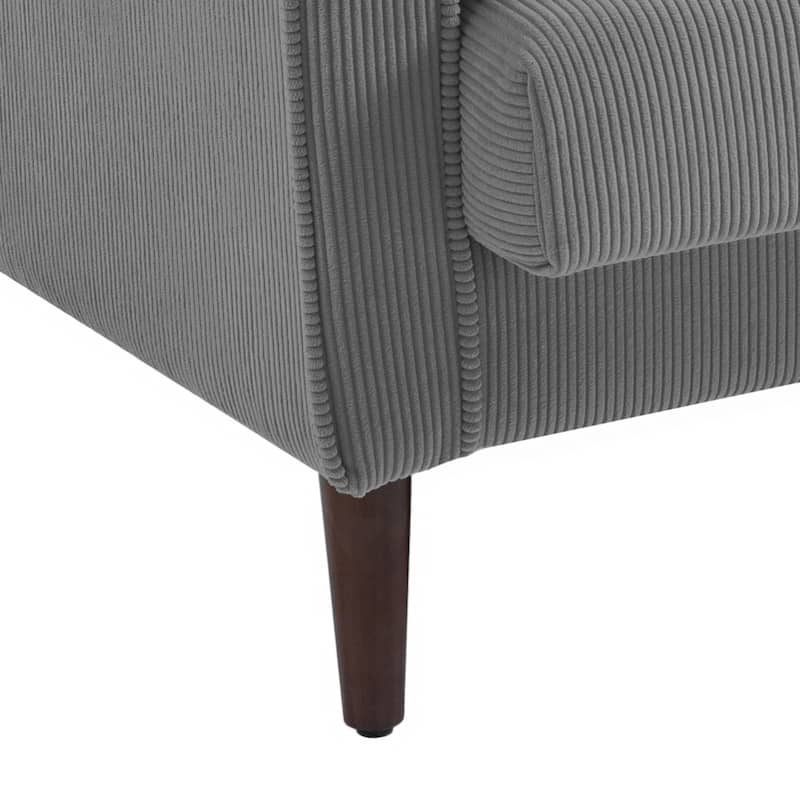 Corduroy 61.9" Loveseat Sofa Square Armrests
