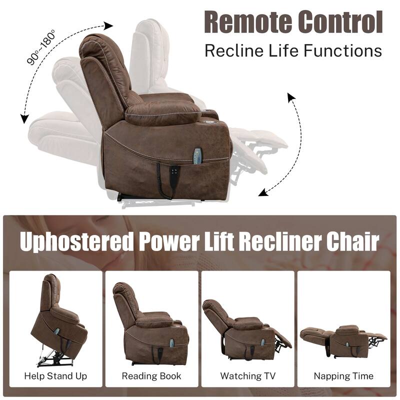 Upgraded Flagship Dual Motor Independent Control Oversized 180° Lay Flat Power Lift Recliner Chair
