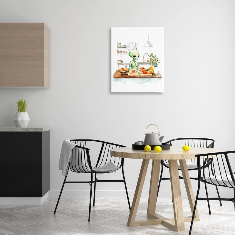 Stupell Chef Alien in Kitchen Canvas Wall Art Design By Lil' Rue