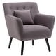 preview thumbnail 5 of 7, Mid-Century Modern Tufted Back Accent Chairs Armchair with Pillow and Solid Wood Legs for Living Room