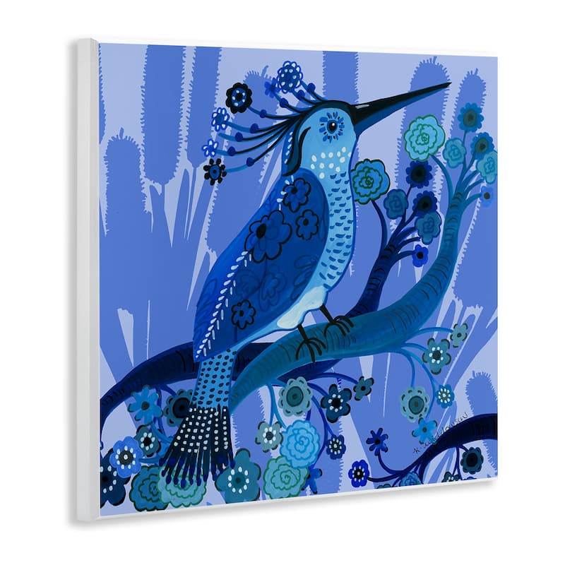 Stupell Folk Style Blue Bird Wall Plaque Art Design By Kay Widdowson