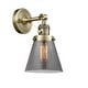preview thumbnail 12 of 31, Innovations Lighting Small Cone Single Light 10" Tall Bathroom Sconce Antique Brass / Plated Smoke