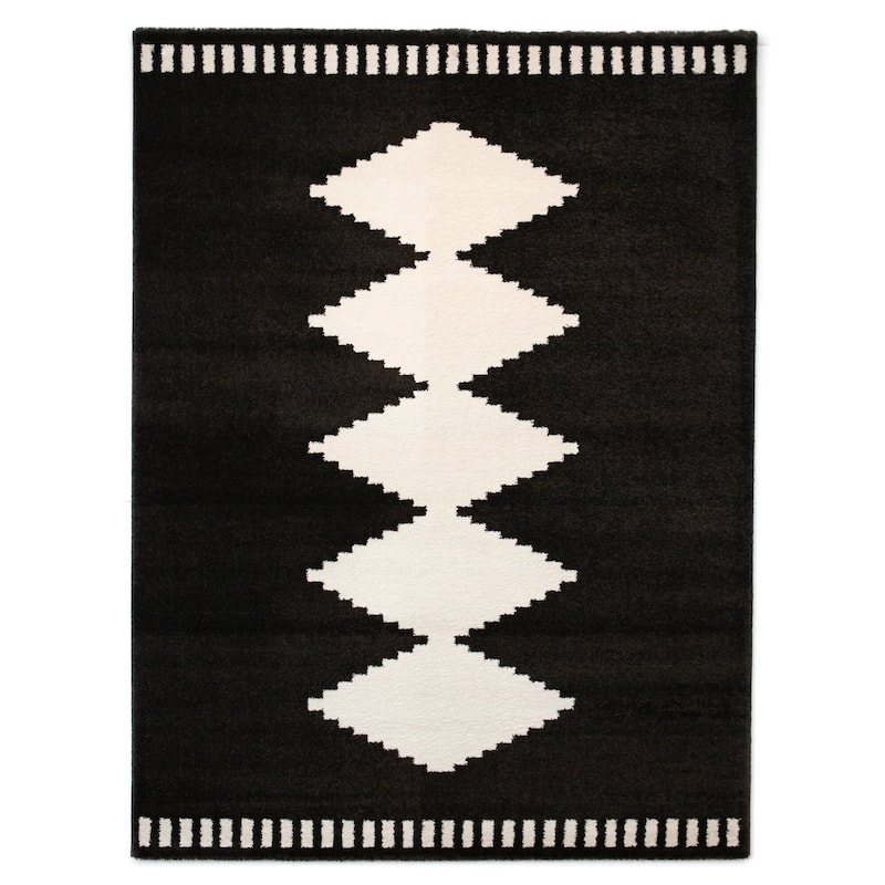 Nisha Geometric Modern Stripe Area Rug