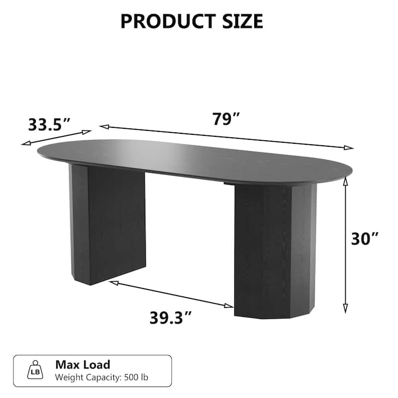79 In Solid Wood Dining Table For 6 - 8 Person
