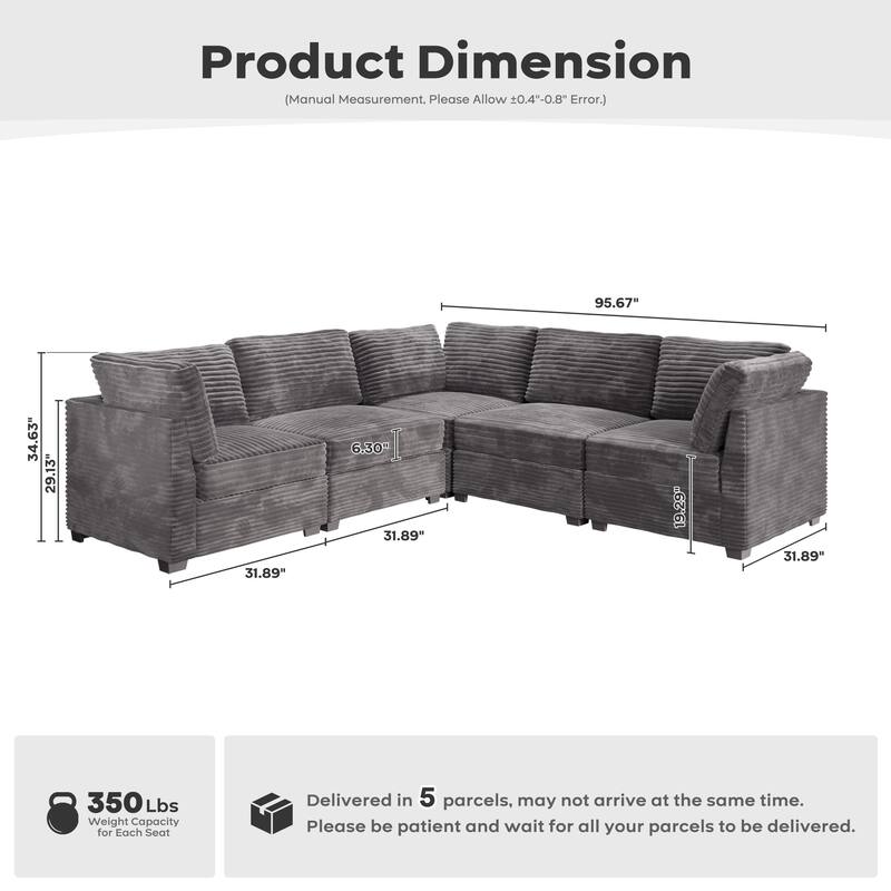 OVIOS Lazy Living L-Shaped Sofa