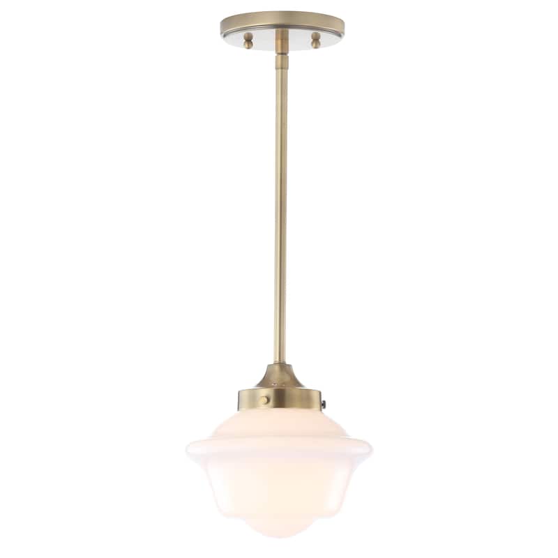 Cleo Adjustable Drop Metal/Glass LED Pendant, by JONATHAN Y