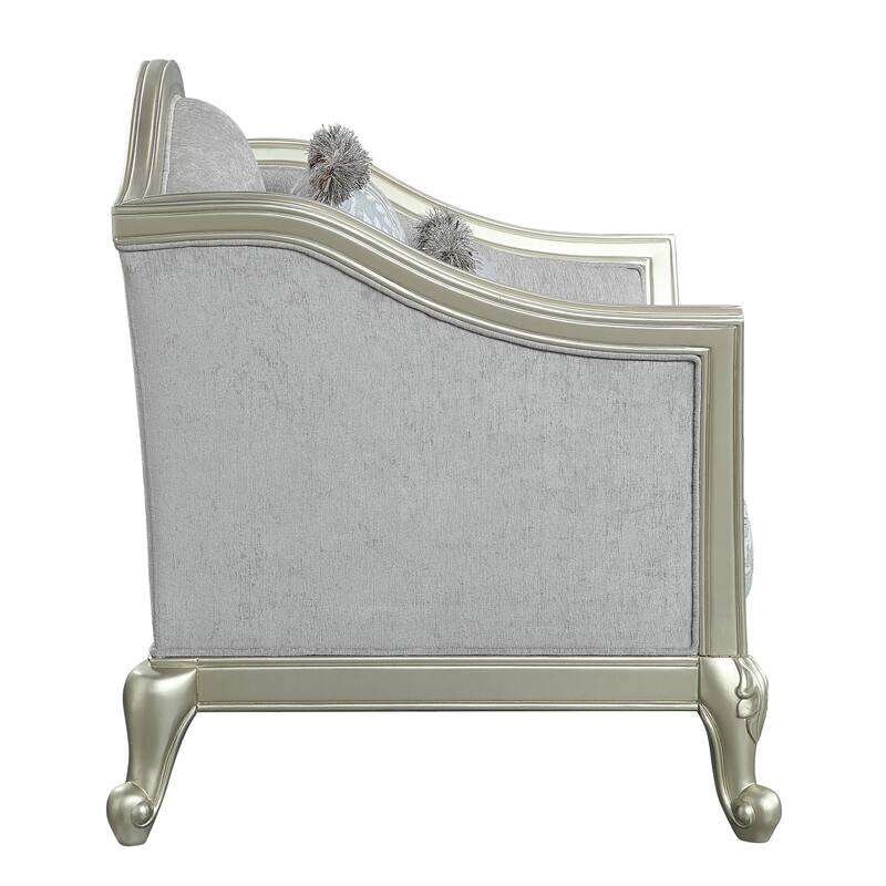 Hartsook Light Grey and Champagne Loveseat