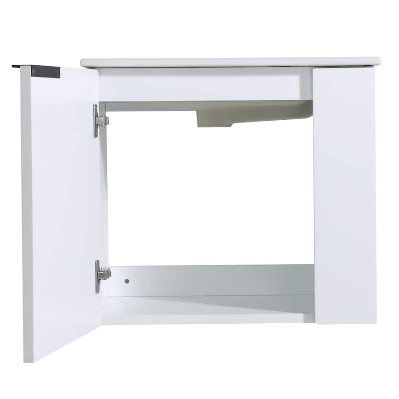 Bathroom Vanity With Sink In 22 Inch, Floating Bathroom Vanity With Soft Close Door