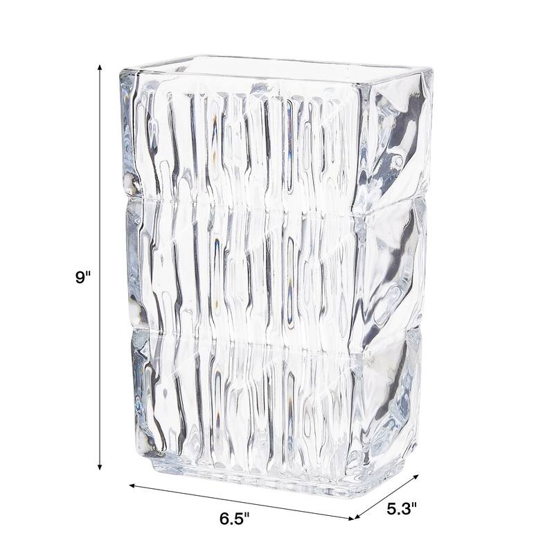Javlergo Clear Glass Flower Vases for Centerpiece Table Indoor Desk Decor, Crystal Vase, Flower Vase Thickening Design Suitable