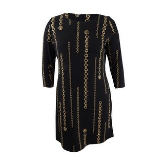 Tommy Hilfiger Women's Chain Print A Line Dress Black Size 2 Petite - Bed  Bath & Beyond - 40577107