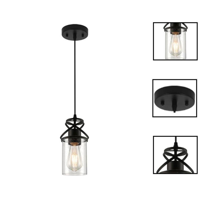 E26 socket hanging light black island lights glass, metal pendant lighting