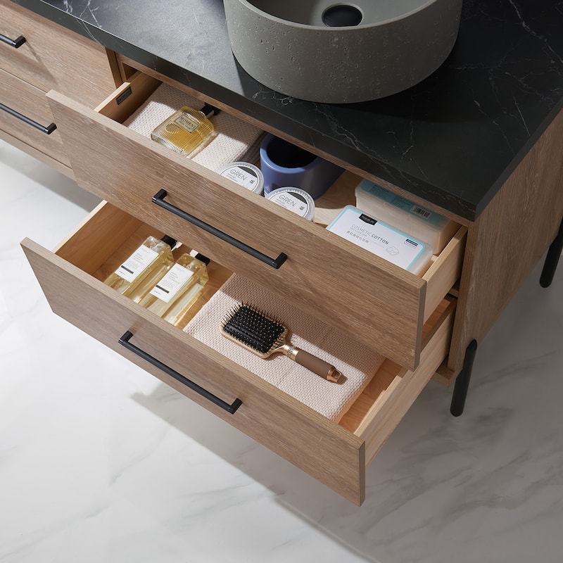 Trento Bath Vanity with Sintered Stone Top with Concrete Sink (R)
