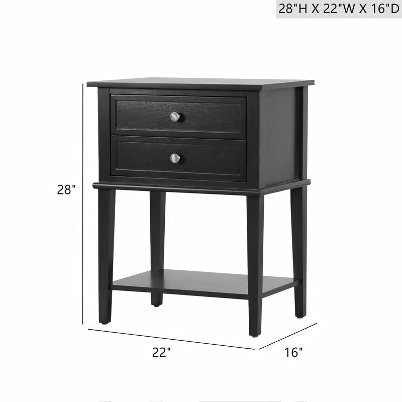 Black Minimalist Nightstand with Open Shelf