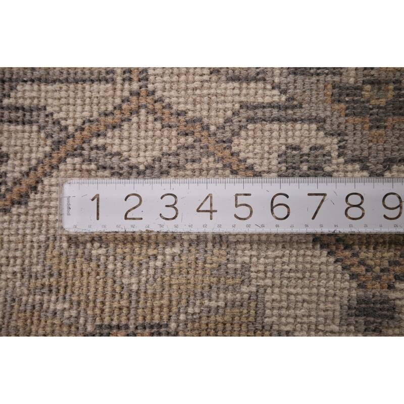 Gray Oushak Indian Rug Hand-Knotted Wool Carpet - 8'0"x 9'8"