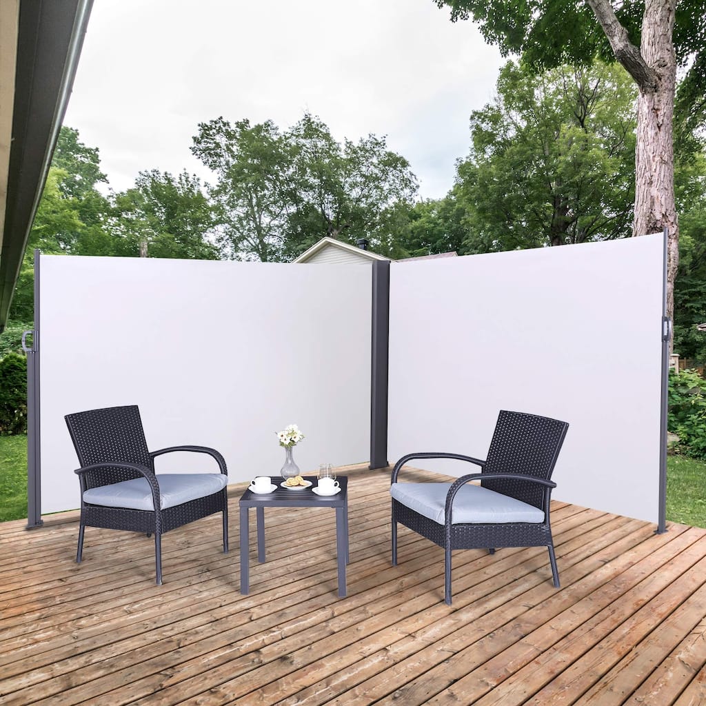 MFSTUDIO Outdoor Side Awning, Patio Retractable Screen Private Space Divider