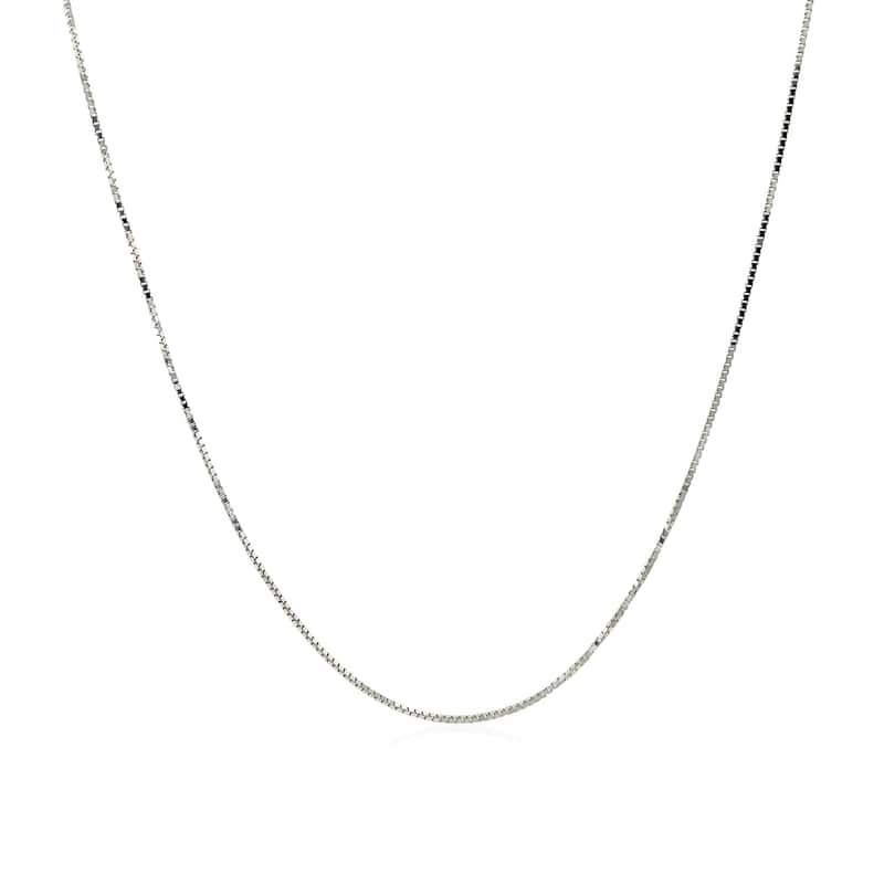 MayaMila 14k White Gold Adjustable Box Chain 0.6mm