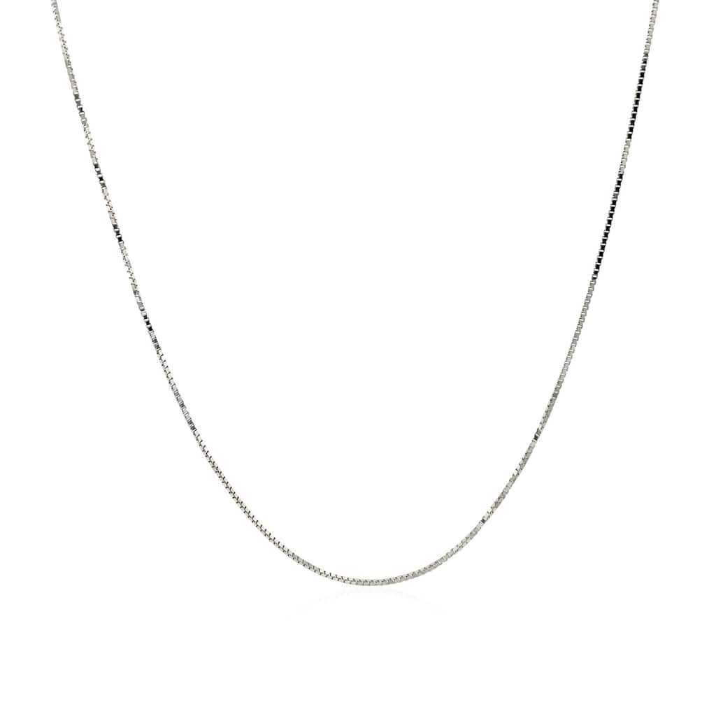 MayaMila 14k White Gold Adjustable Box Chain 0.6mm