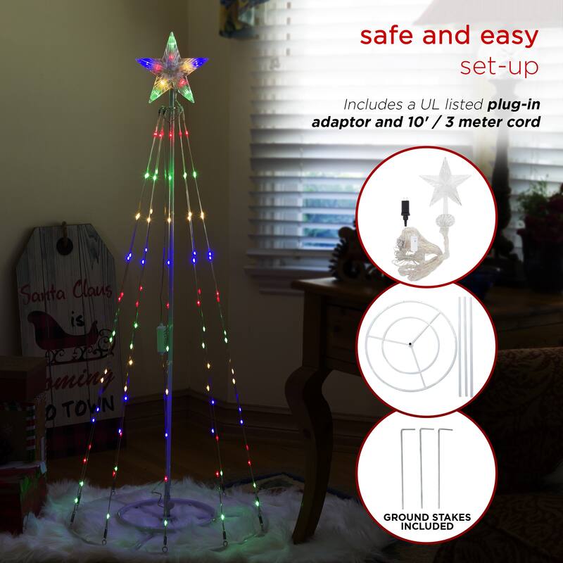 83 Christmas Tree Tower w/ 8 Functions and 300 LED Lights