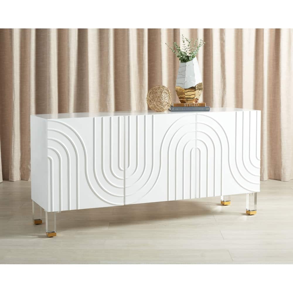 SAFAVIEH Home Saturn Wave Acrylic Sideboard - 64"W x 17"D x 30"H