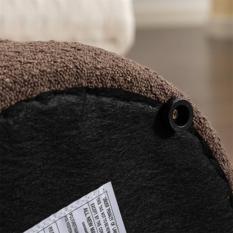 Soft Boucle Round Ottoman Footrest Stool