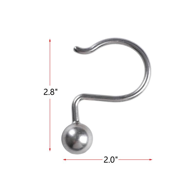 Utopia Alley Shower Hooks - Rust Resistant Shower Curtain Hooks for Shower Curtain or Liner - Set of 12