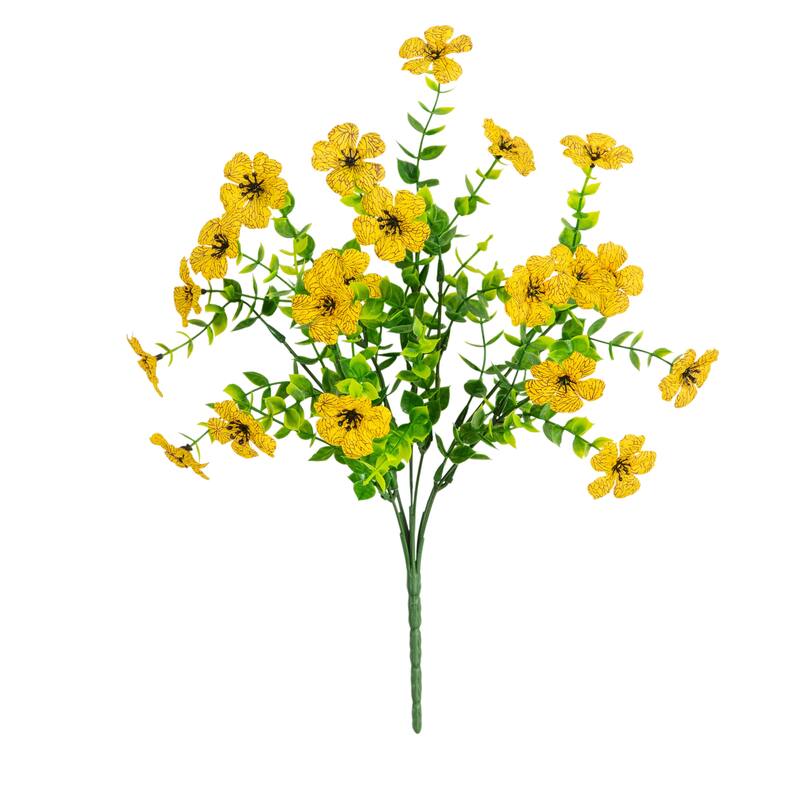 13-in UV Resistant Artificial Daisy Bush (Indoor/Outdoor) - Set of 12