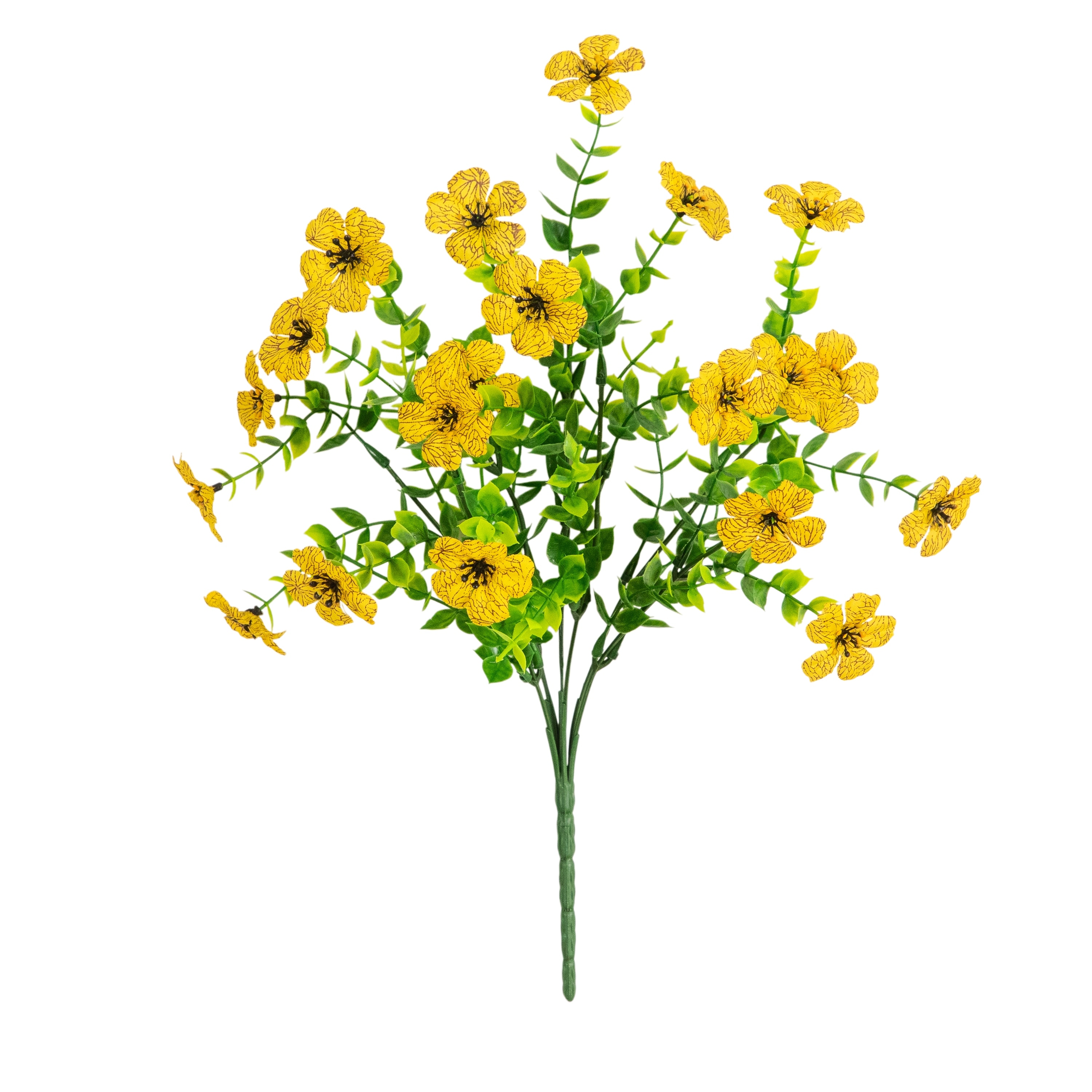 13-in UV Resistant Artificial Daisy Bush (Indoor/Outdoor) - Set of 12