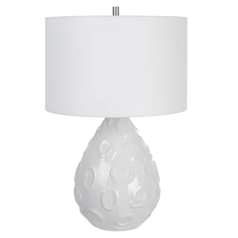 Uttermost Loop White Glaze Table Lamp - 16 W x 25 H x 16 D (inches)
