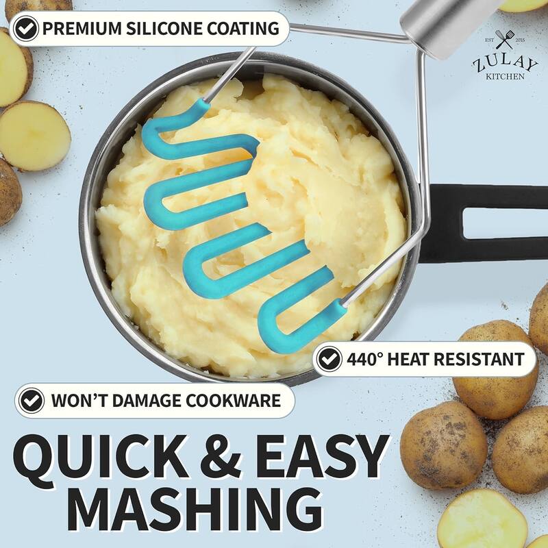 Zulay Kitchen Non-Scratch Potato Masher Kitchen Tool