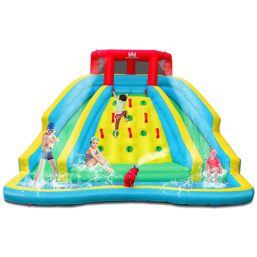 Gymax Inflatable Mighty Water Slide Park Bounce Splash Pool Without
