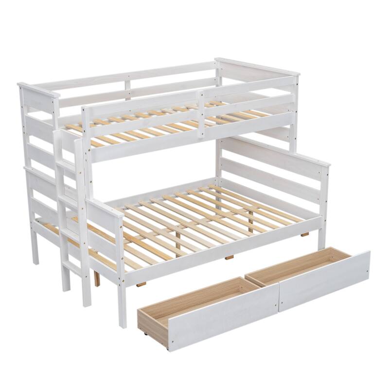 Twin over Full Bunk Bed with 2 Drawers or Trundle