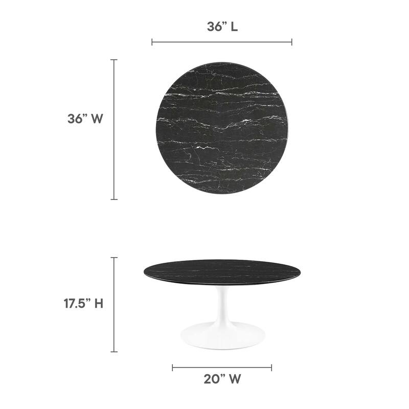 Lippa Round Artificial Marble Coffee Table