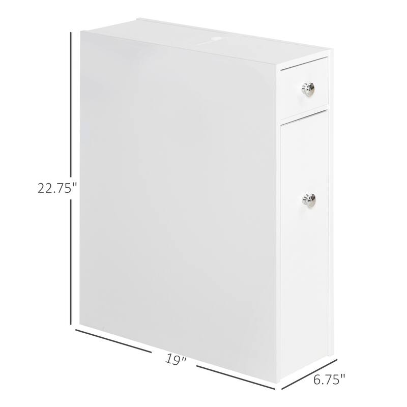 Slim Floor-Standing Storage Cabinet, All-in-One Bathroom Organizer