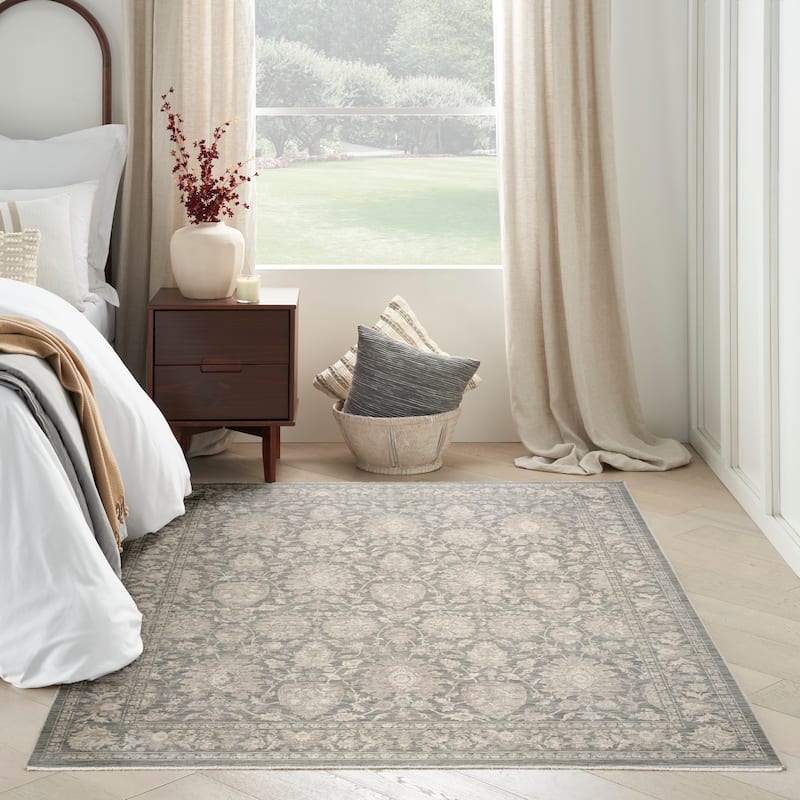 Nourison Shadows Indoor only Green Persian Area Rug