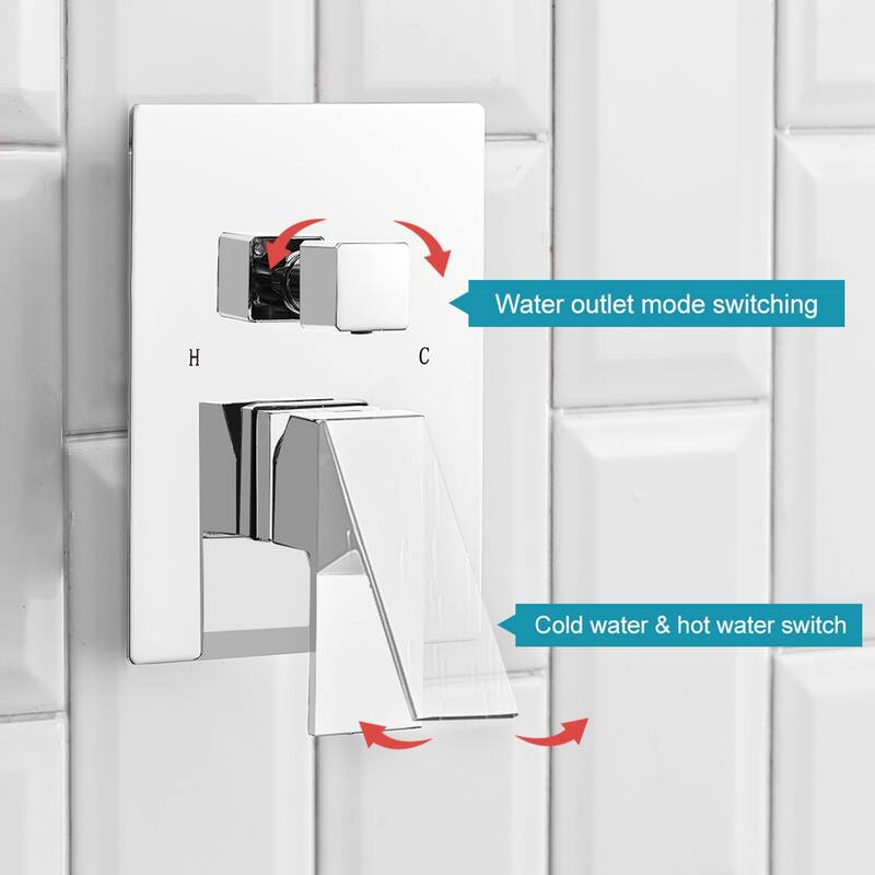 10" Square Bathroom Shower Combo Set - 19.09"D x 14.96"H x 13.98"W