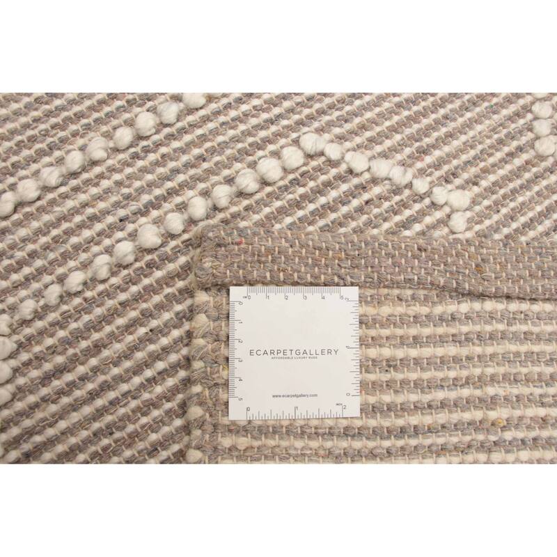 ECARPETGALLERY Braid weave Sienna Brown Wool Rug - 5'2 x 7'7
