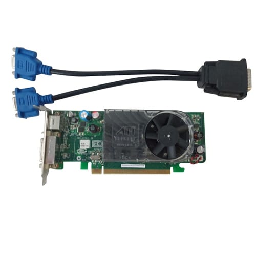 Low Profile DELL Radeon HD2400 Windows 7 Dual Monitor SFF PCIe X16 Video Card