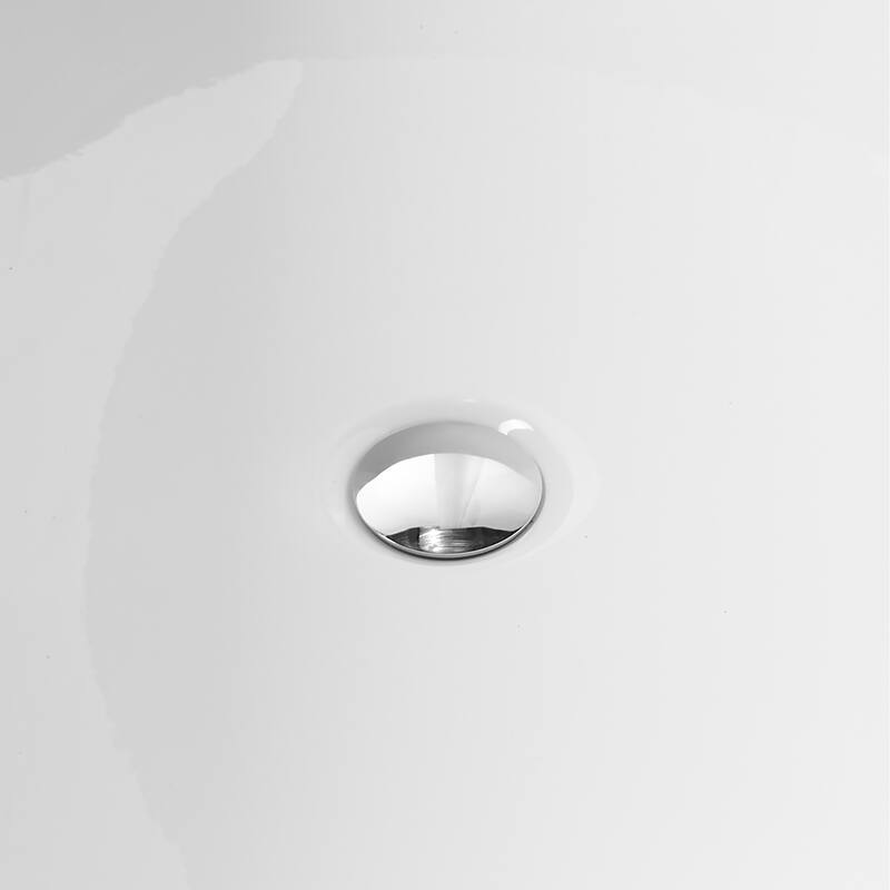 Modern White Acrylic Freestanding Soaking Bathtub with Pop-up Drain and Overflow