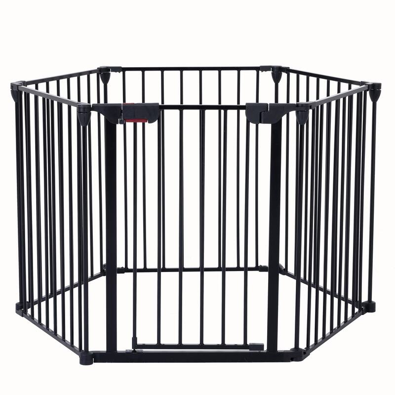 Black Steel 4-in-1 Configurable Safety Gate for Kids and Pets - 150"