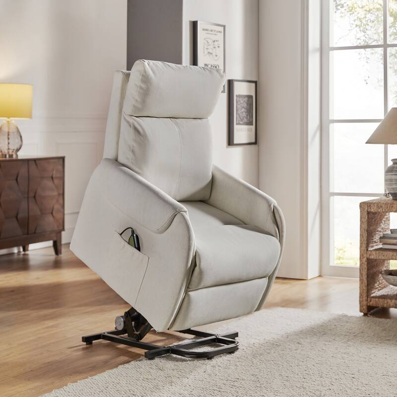 Irene Modern Lift Assist Power Recliner with Wired Controller and Side Pocket by HULALA HOME