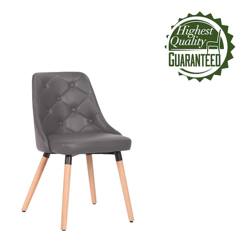 Porthos Home Dakari Dining Chairs, PU Leather Upholstery, Wooden Legs