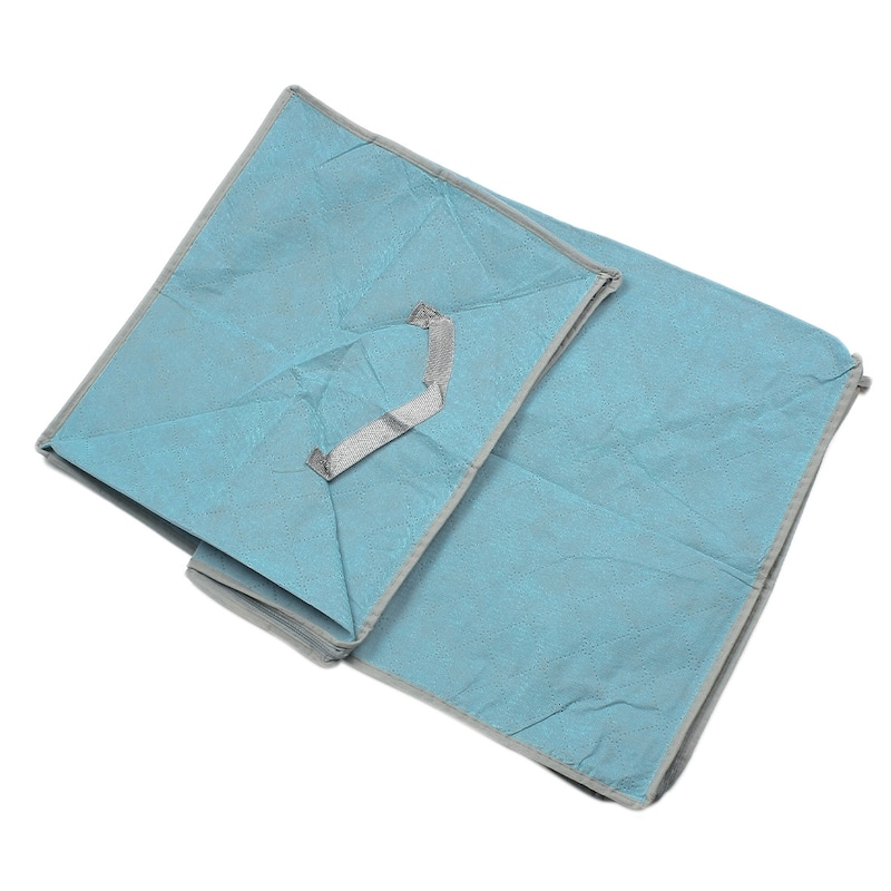 Bamboo Charcoal Zippered Handles Cloths Quilt Bedding Storage Bag Case - 22.8" x 16.1" x 13.8"(L*W*H)