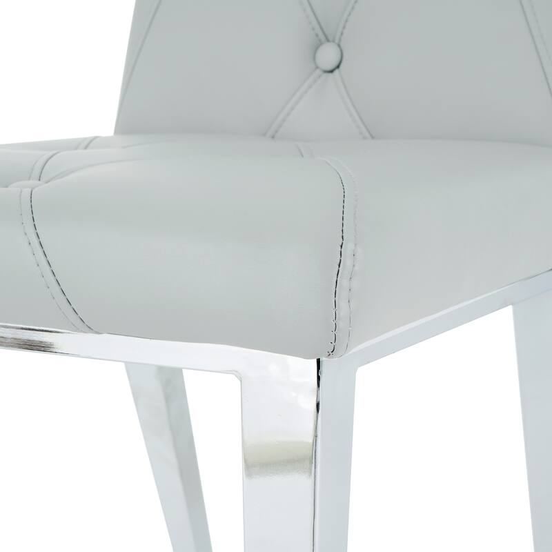 Modern Ergonomic PU 2 Piece Kitchen Dining Chair with Cushions, Soft High Back for Dining Room Kitchen Living Room Bedroom