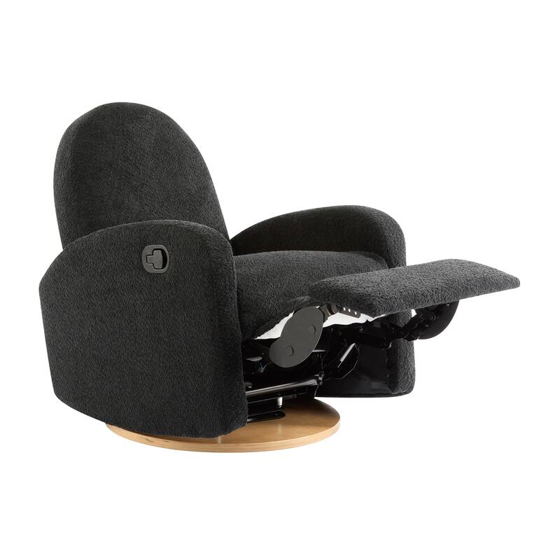 Contemporary Design 360 Swivel Boucle Glider Recliner Chair