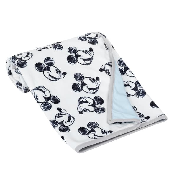 slide 2 of 5, Lambs & Ivy Disney Baby MICKEY MOUSE Baby Blanket - Blue/White Minky/Jersey