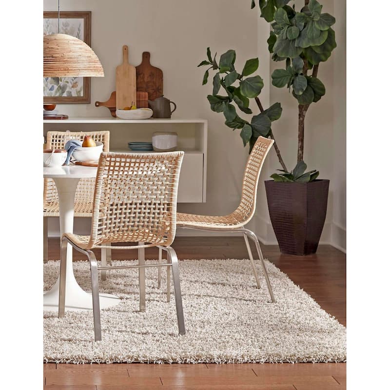 Shag Laurian Collection Area Rug - 8'2" Square - Taupe