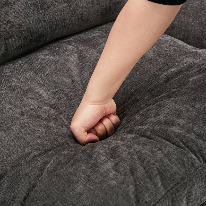 3-Pieces Chenille 6-Seat Sectional Sofa Set with Oversized Cloud Couch and Double Cushions