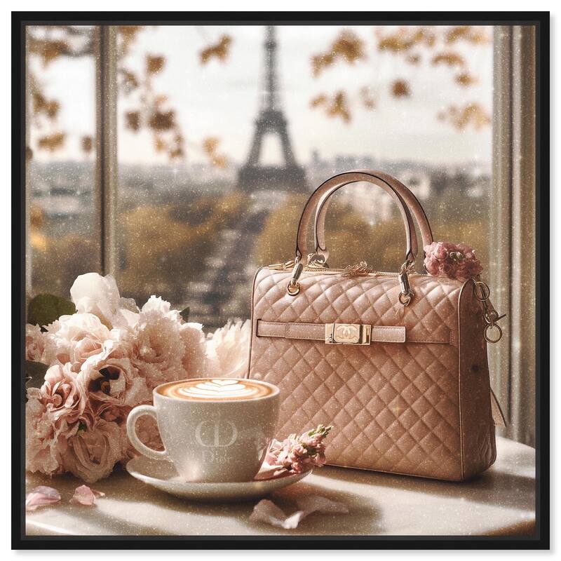 Glam by the Window Paris Canvas by Art Remedy - Black - 40" x 40"